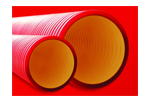 Труба жесткая двустенная 110мм, цвет красный ДКС