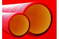 Труба жесткая двустенная 160мм, цвет красный ДКС